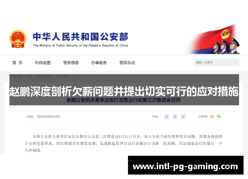 赵鹏深度剖析欠薪问题并提出切实可行的应对措施